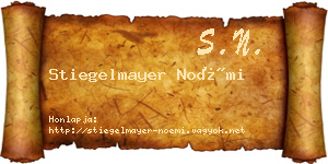 Stiegelmayer Noémi névjegykártya